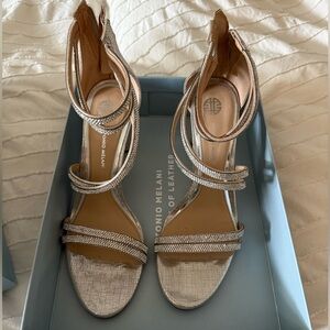 ANTONIO MELANI Metallic Strappy Heels